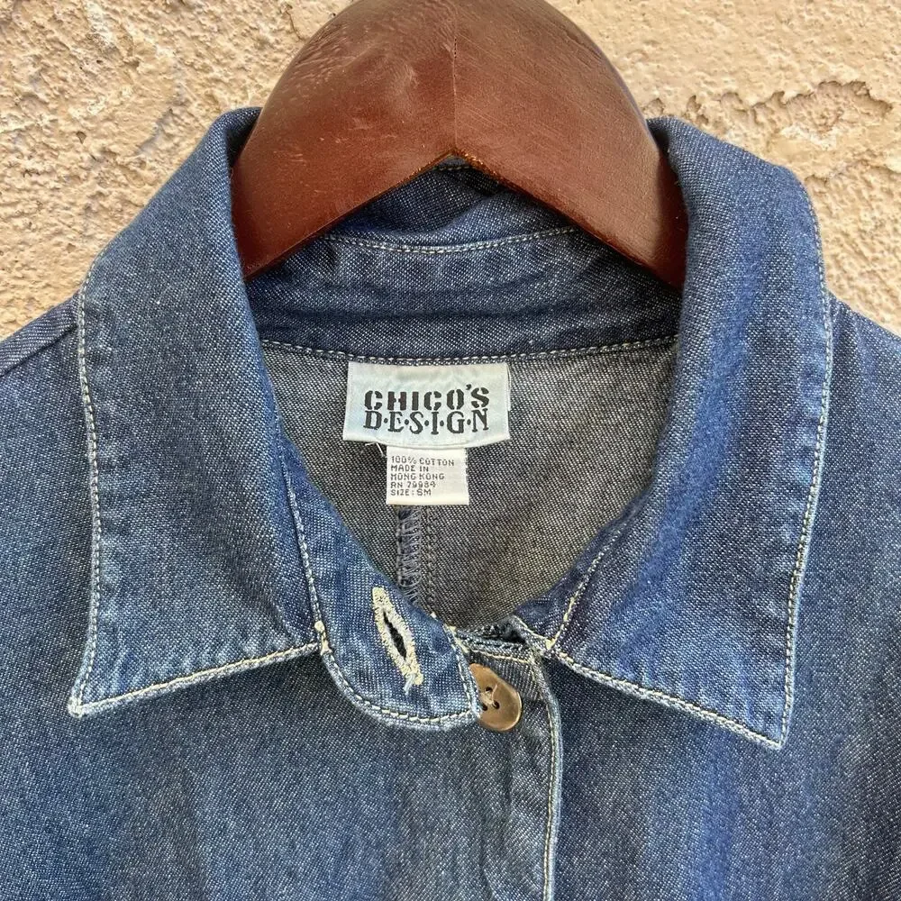 ON HOLD - Long Denim Duster Jacket Vtg y2k - Picture 3 of 5